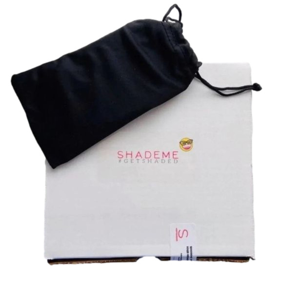 E58: RED Rectangle Sunglasses with Side Accents - Picture 4 of 4